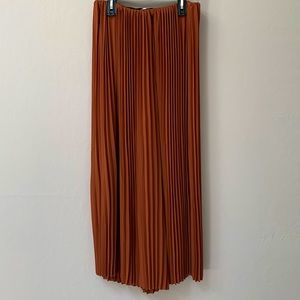 LUSH Burnt Orange Flowy Accordion Pant
